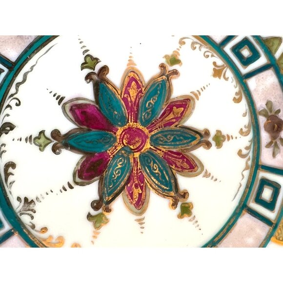 Antique Ornate Reticulated Decorative Handpainted Plate Dish 11" D Nippon? - Picture 2 of 8